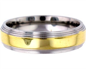 Gold Accent Stainless Steel Ring
